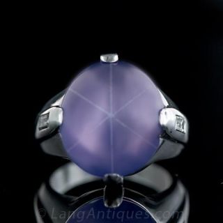 33 Carat Star Sapphire Gents Ring Main View