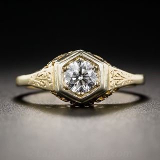.33 Carat Vintage Diamond Engagement Ring in Yellow Gold  