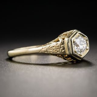 .33 Carat Vintage Diamond Engagement Ring in Yellow Gold  