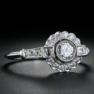 .33 Carat Vintage Style Platinum Diamond Ring