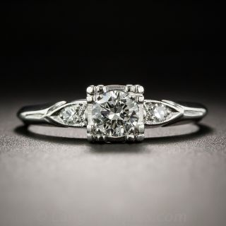 .34 Carat Platinum and Diamond Vintage Wedding Set 