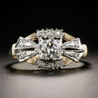 .34 Carat Two-Tone Vintage Diamond Engagement Ring