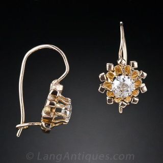 .35 Carat Antique Diamond Drop Earrings