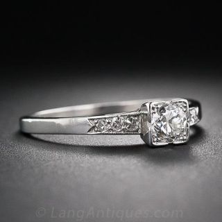 .35 Carat Art Deco Platinum and Diamond Engagement Ring