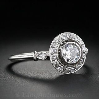 .35 Carat Art Deco Style Platinum Diamond Ring