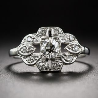 .35 Carat Diamond and Platinum Art Deco Engagement Ring