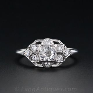 .35 Carat Diamond Art Deco Engagement Ring