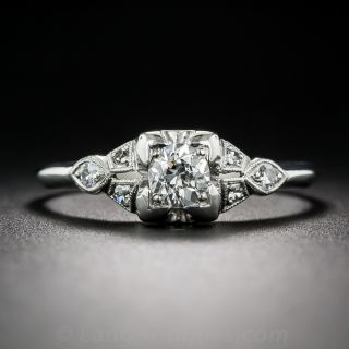 .35 Carat Diamond Art Deco Platinum Diamond Engagement Ring