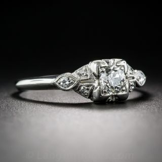 .35 Carat Diamond Art Deco Platinum Diamond Engagement Ring