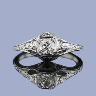 Art Deco Diamond Engagement Ring 