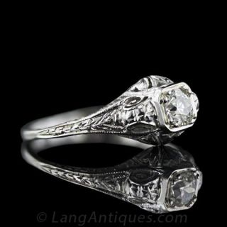 .35 Carat Diamond Filigree Engagement Ring