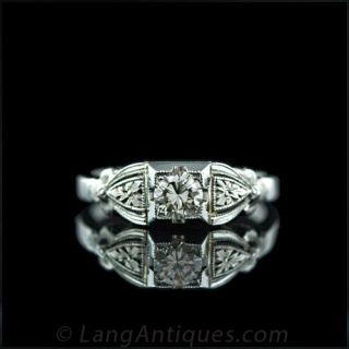 .35 Carat Diamond Solitaire  Circa 1920 s Main View