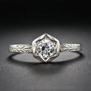 .35 Carat Diamond Solitaire Vintage Engagement Ring