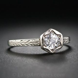.35 Carat Diamond Solitaire Vintage Engagement Ring