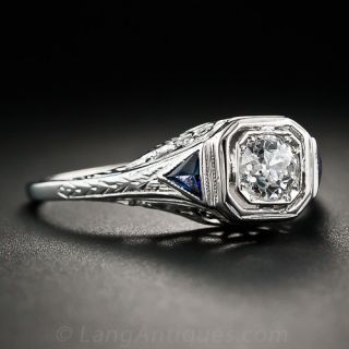 .35 Carat Diamond Vintage Art Deco Engagement Ring 