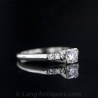 .35 Carat Diamond Wedding Set, Circa 1950's