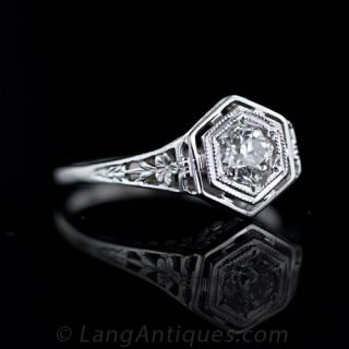 .35 Carat Filigree Diamond Ring