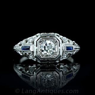 .35 Carat Filigree Diamond Ring Main View