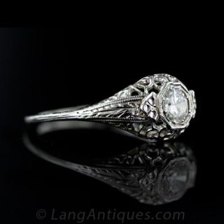 .35 Carat Filigree Diamond Solitaire