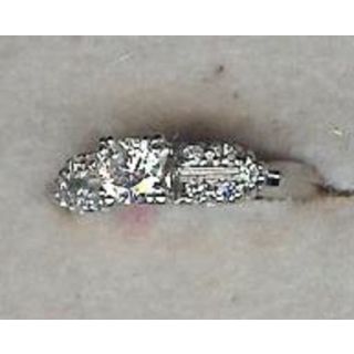 .35 Carat Diamond Platinum Mid-Century Engagement Ring