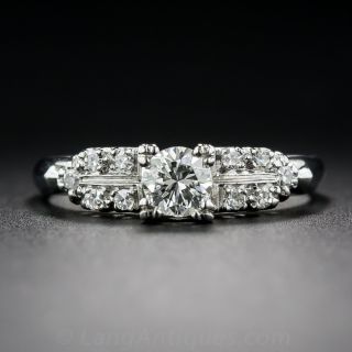 .35 Carat Diamond Platinum Mid-Century Engagement Ring