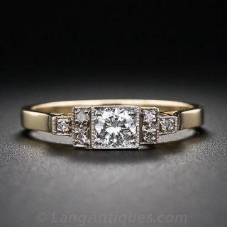 .35 Carat Vintage English Diamond Engagement Ring