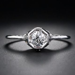 .35 Carat Vintage Filigree Diamond Ring