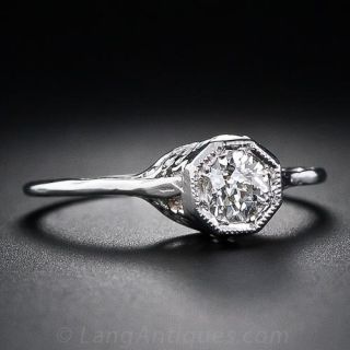 .35 Carat Vintage Filigree Diamond Ring