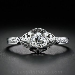 .35 Carat Vintage Granat Brothers Diamond Solitaire