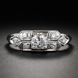 .36 Carat Art Deco Platinum and Diamond Engagement Ring