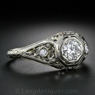 .36 Carat Diamond Filigree Engagement Ring