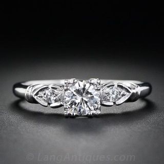 . 36 carat Vintage Diamond Engagement Ring in Platinum