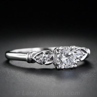 . 36 carat Vintage Diamond Engagement Ring in Platinum