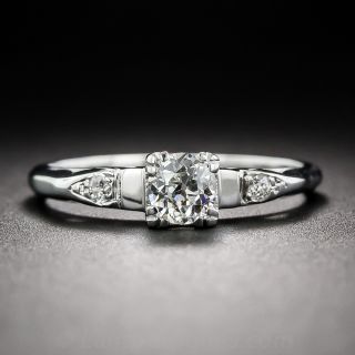 .37 Carat Mine Cut Diamond Mid-Century Engagement Ring