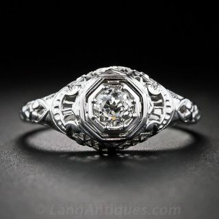 .37 Carat Vintage Diamond Engagement Ring