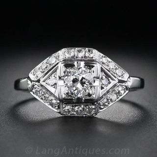 .38 Carat Art Deco Diamond Engagement Ring