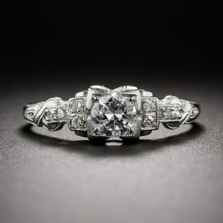.38 Carat Art Deco Platinum and Diamond Engagement Ring