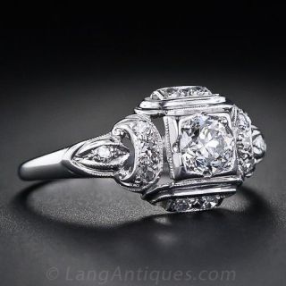 .39 Carat Art Deco Diamond Engagement Ring