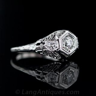 .39 Carat Late Edwardian/Early Deco Diamond Ring
