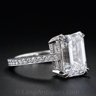4.00 Carat Emerald-Cut Diamond Engagement Ring - GIA G SI1 