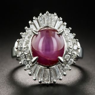 4.02 Carat Star Ruby and Diamond Ring