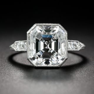 4.04 ct. Asscher-Cut Diamond and Platinum Ring GIA H/VS1