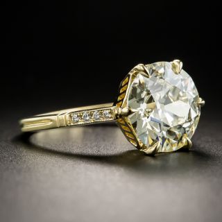  Lang Collection 4.07 Carat European-Cut Diamond Solitaire Ring - GIA M VS1