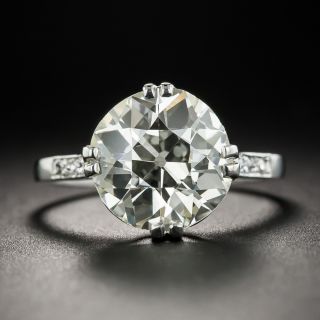 4.10 Carat European-Cut Diamond Solitaire Ring - GIA 