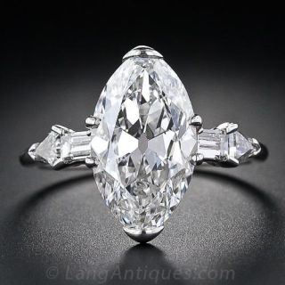 4.14 Carat 'Moval' Art Deco Diamond Ring - GIA G-VVS2  