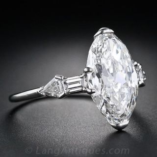 4.14 Carat 'Moval' Art Deco Diamond Ring - GIA G-VVS2  