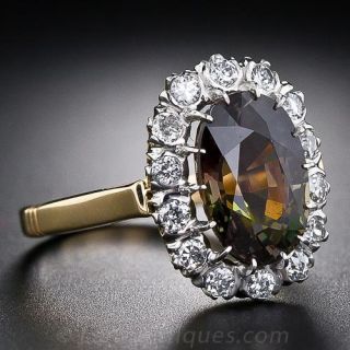 4.19 Carat Alexandrite and Diamond Ring