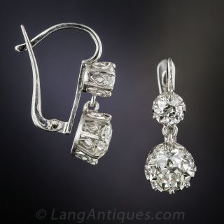 4.20 Carat Diamond Vintage Drop Earrings