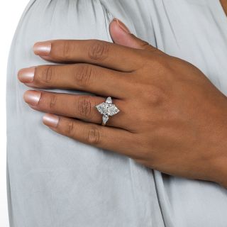  4.36 Carat Marquise Cut Diamond Engagement Ring - GIA E VVS2, Stamped Tiffany