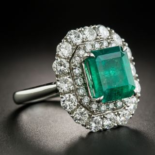 4.38 Carat Colombian Emerald Diamond Platinum Ring